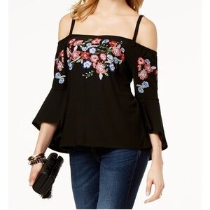 INC International Concept women Off-The-Shoulder Embroidered Top,